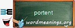 WordMeaning blackboard for portent